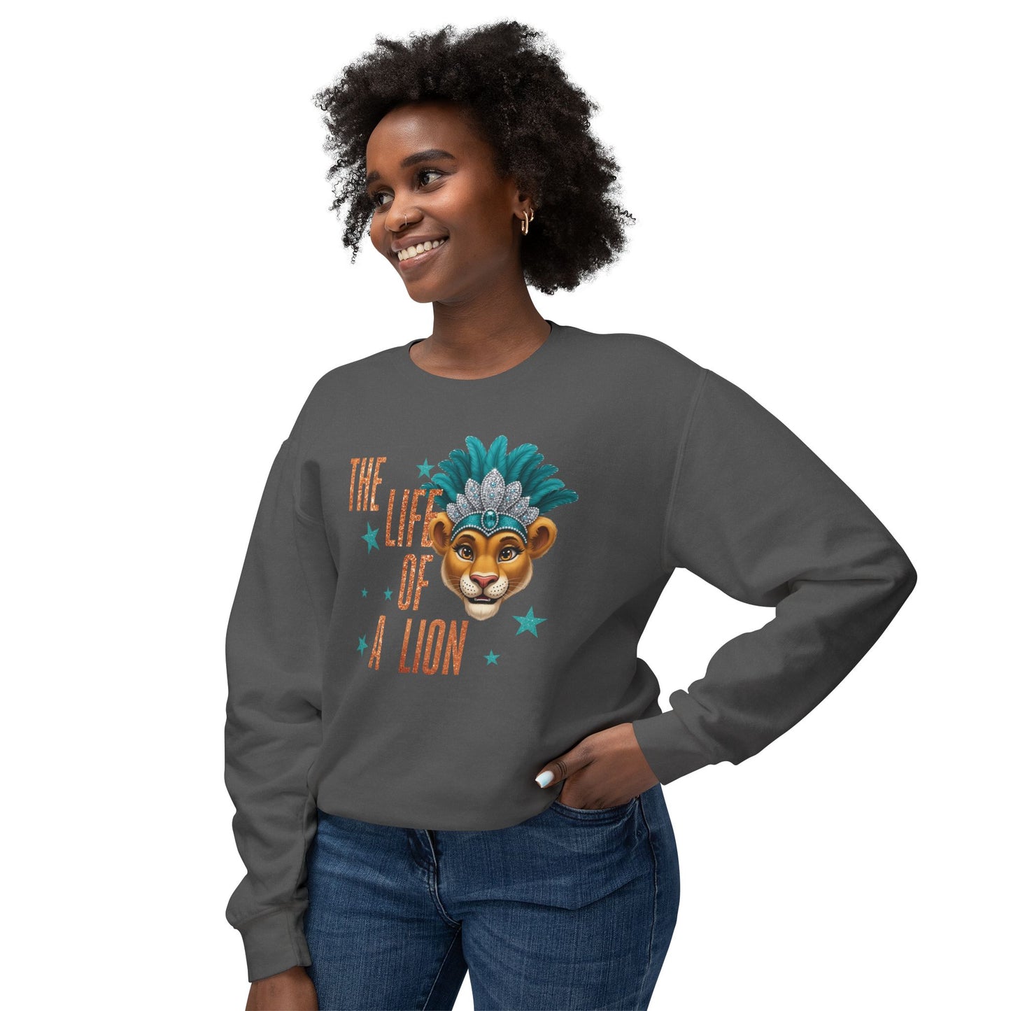 Adult Life of a Lion Faux Glitter - Comfort Colors