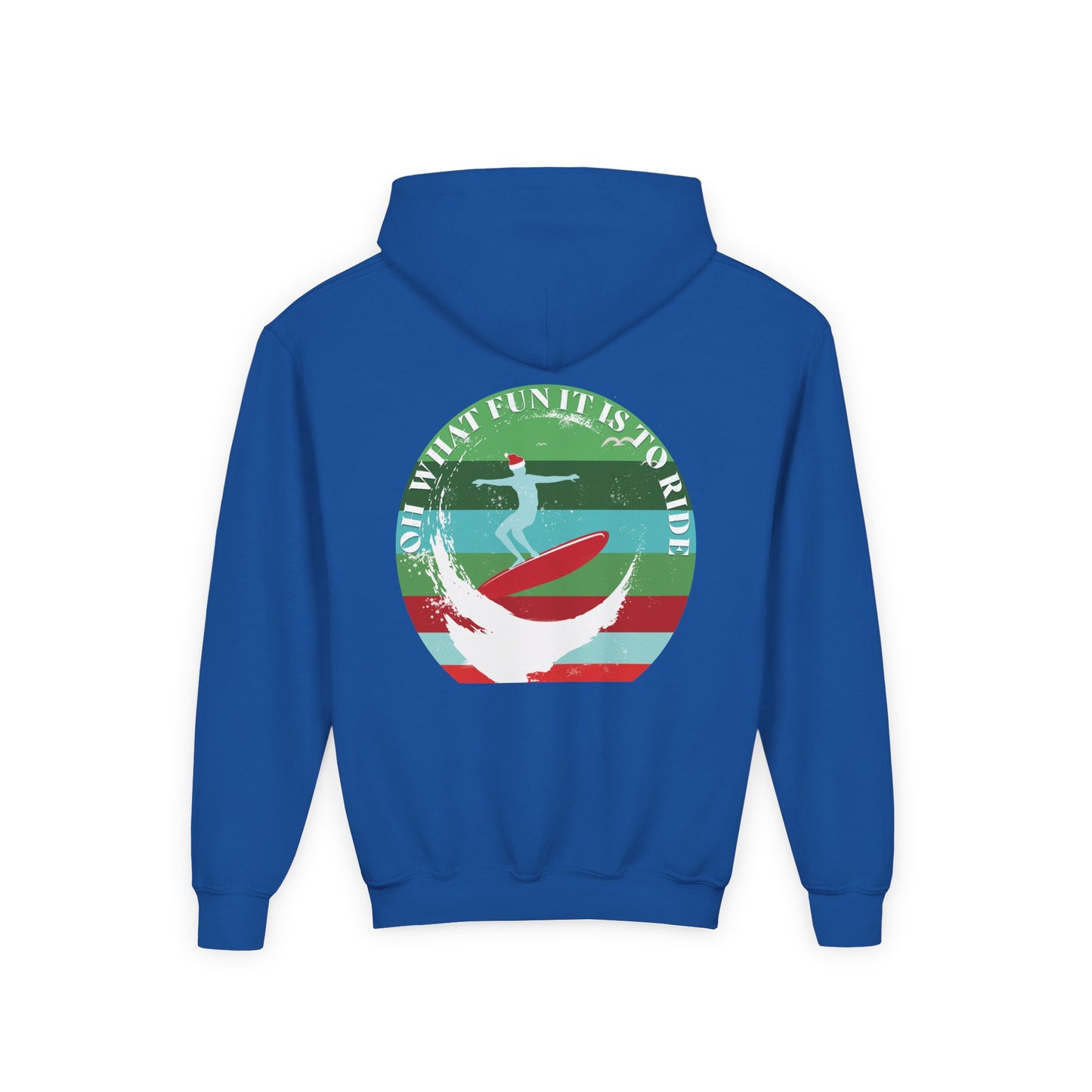Youth Surfing Christmas Hoodie - Gildan