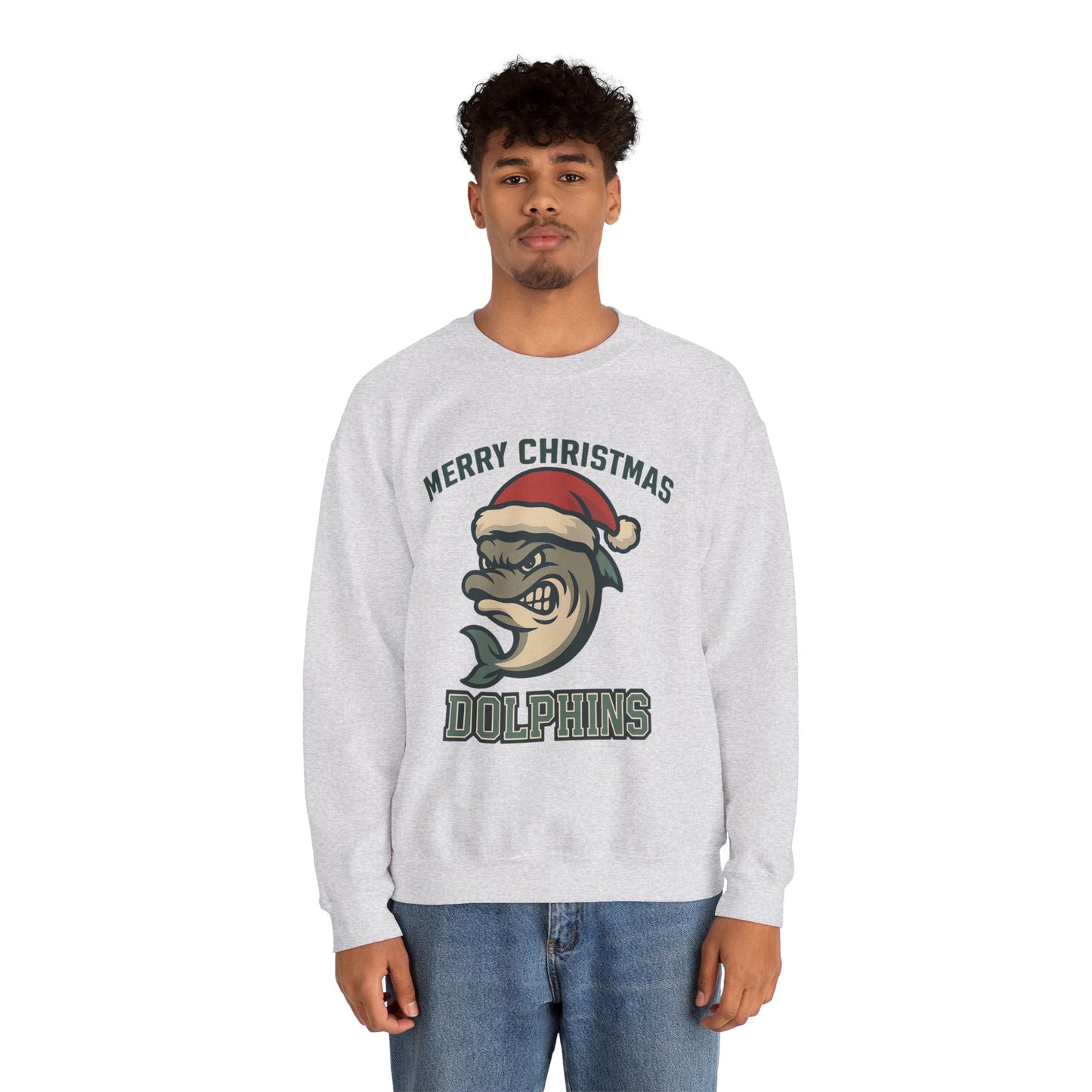 Merry Christmas Dolphins Sweatshirt - Gildan