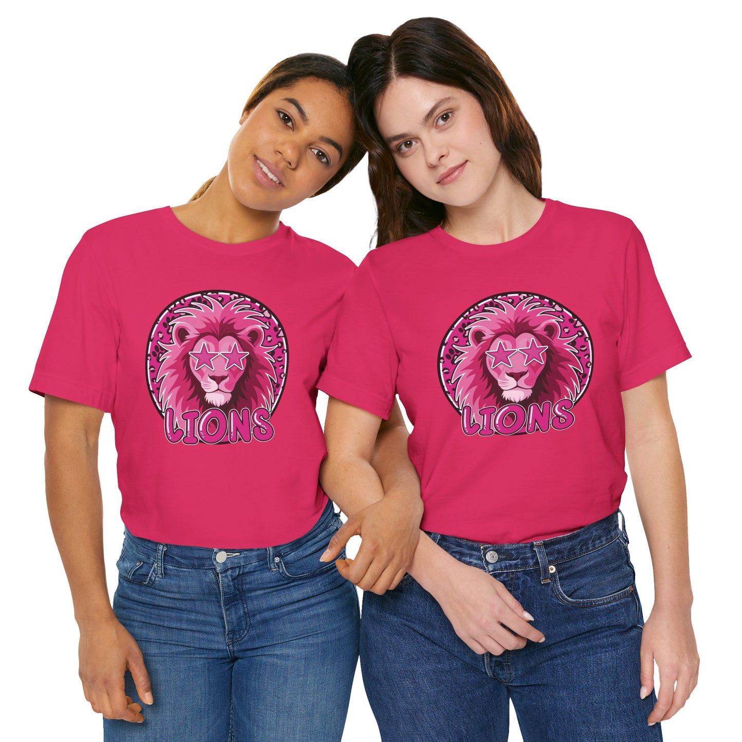 Preppy Pink Lion Tee - Bella Canvas