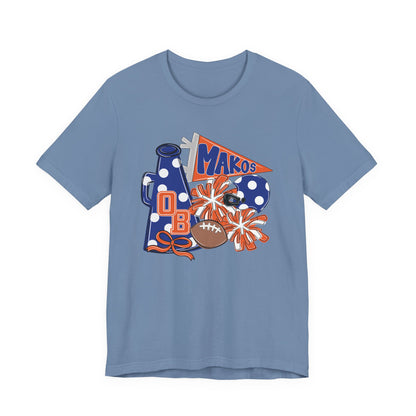 Adult Mega Makos Spirit Football Tee - Bella Canvas