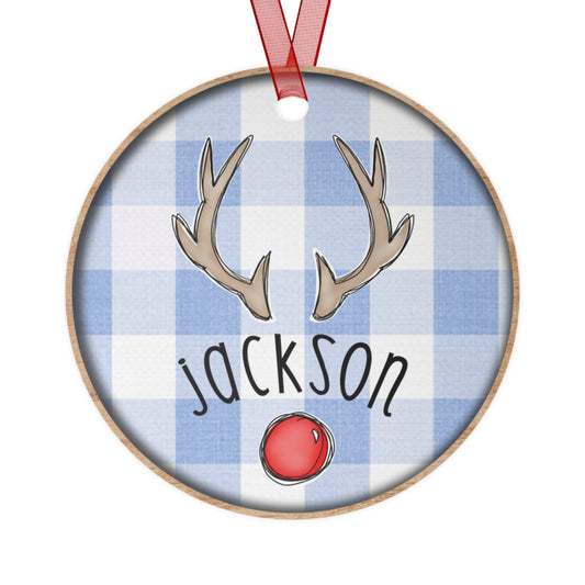 Personalized Boy Reindeer Ornament