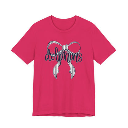Preppy Dolphins Bow Bella Canvas