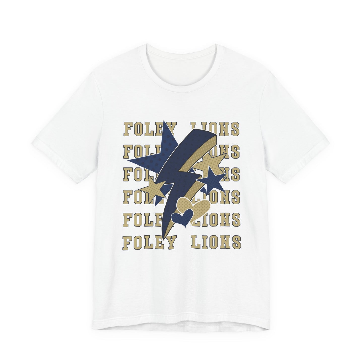 Foley Lions Hearts, Stars, Lightning Tee - Bella Canvas