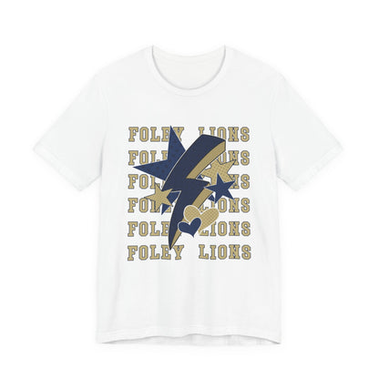 Foley Lions Hearts, Stars, Lightning Tee - Bella Canvas