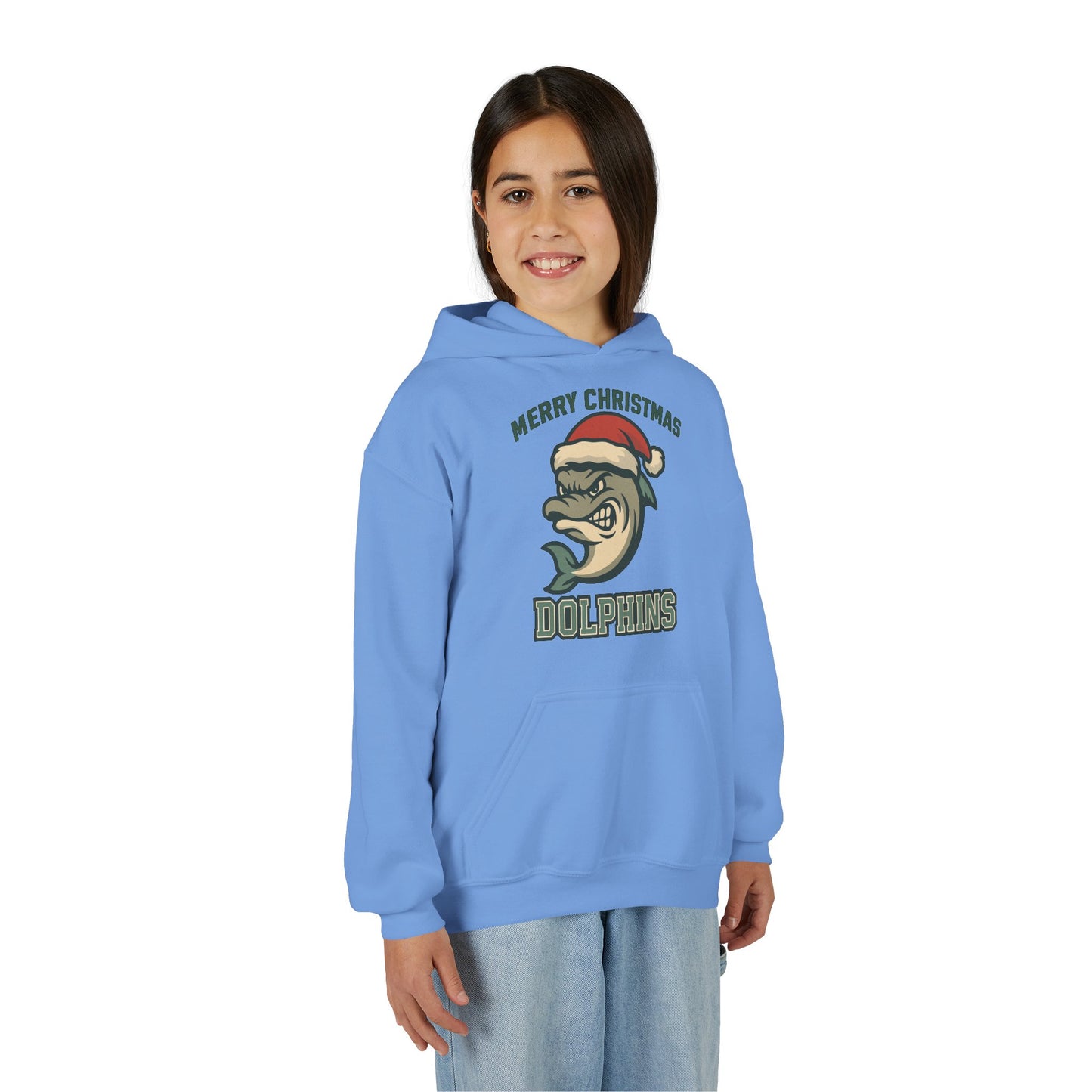 Merry Christmas Dolphins Hoodie - Gildan