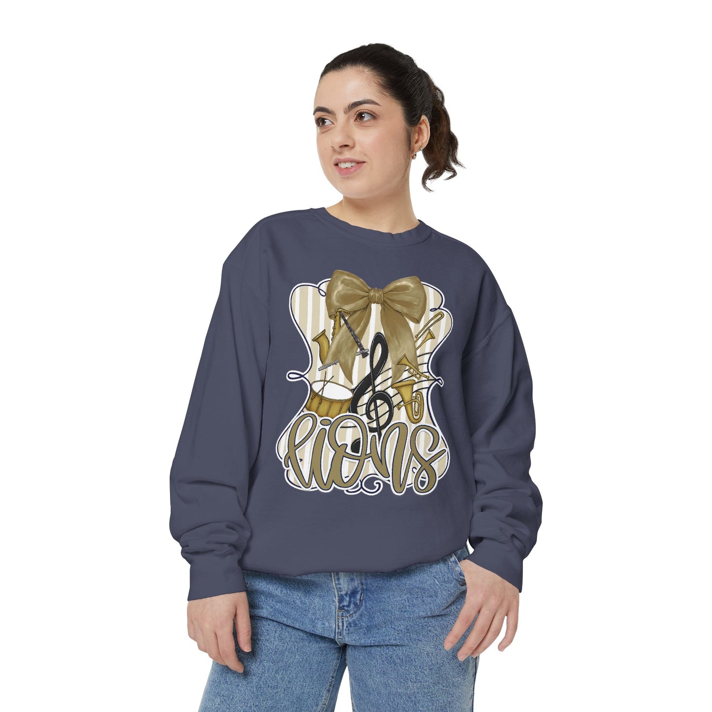 Adult Lions Coquette Band Sweatshirt - Comfort Colors