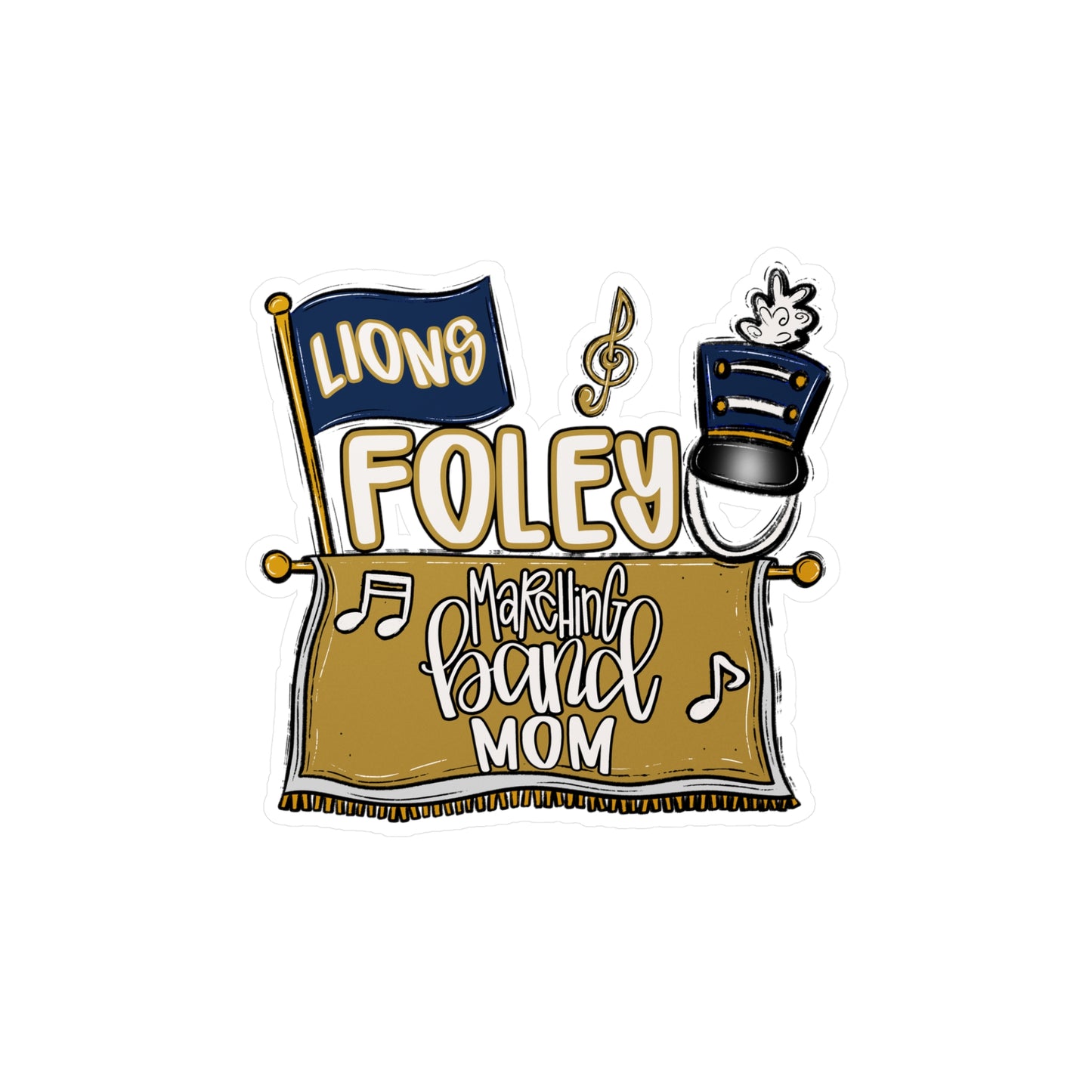 Foley Band Mom Vinyl Decals,