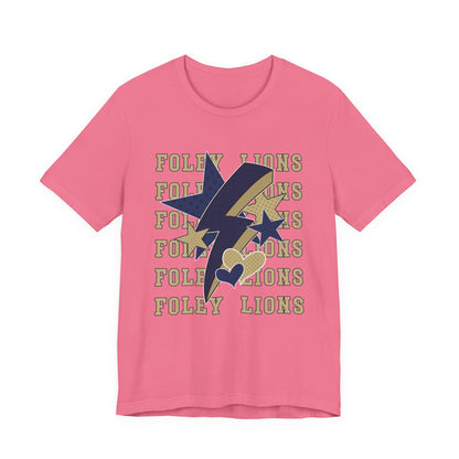 Foley Lions Hearts, Stars, Lightning Tee - Bella Canvas
