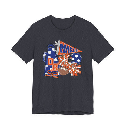 Adult Mega Makos Spirit Football Tee - Bella Canvas