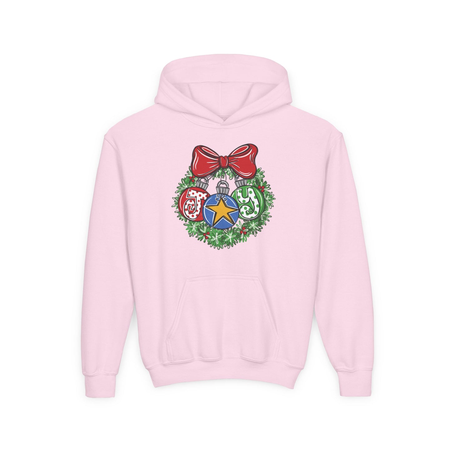 Joy Wreath Youth Hoodie - Gildan