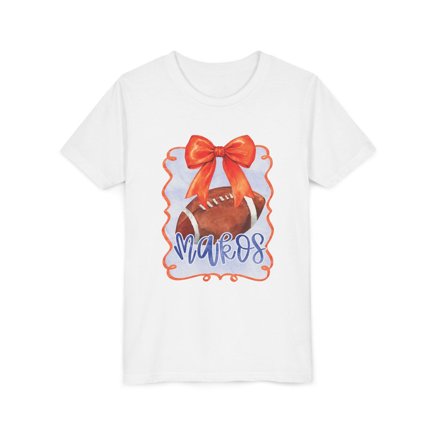 Coquette Watercolor Football Tee - Bella Canvas