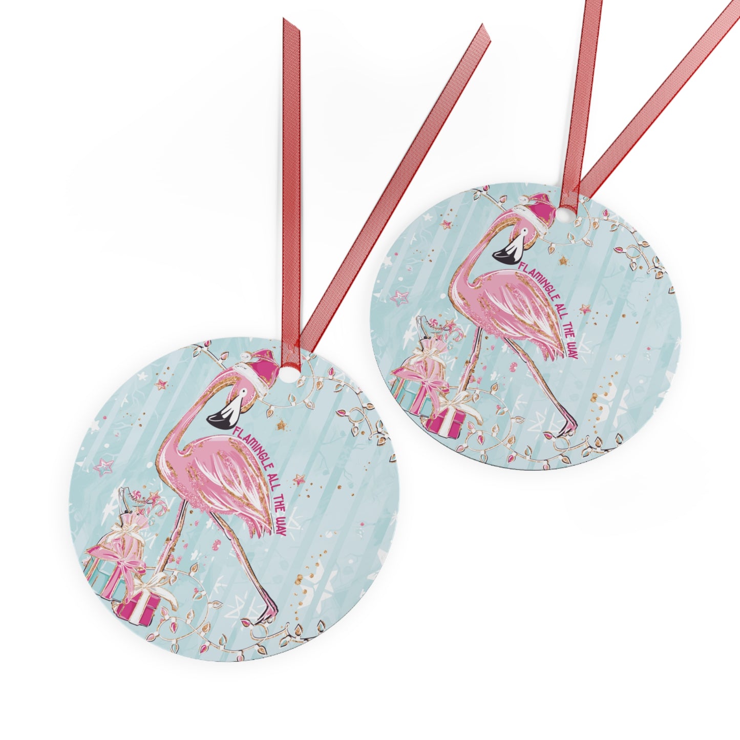 Flamingo Flamingle All The Way Christmas Ornament