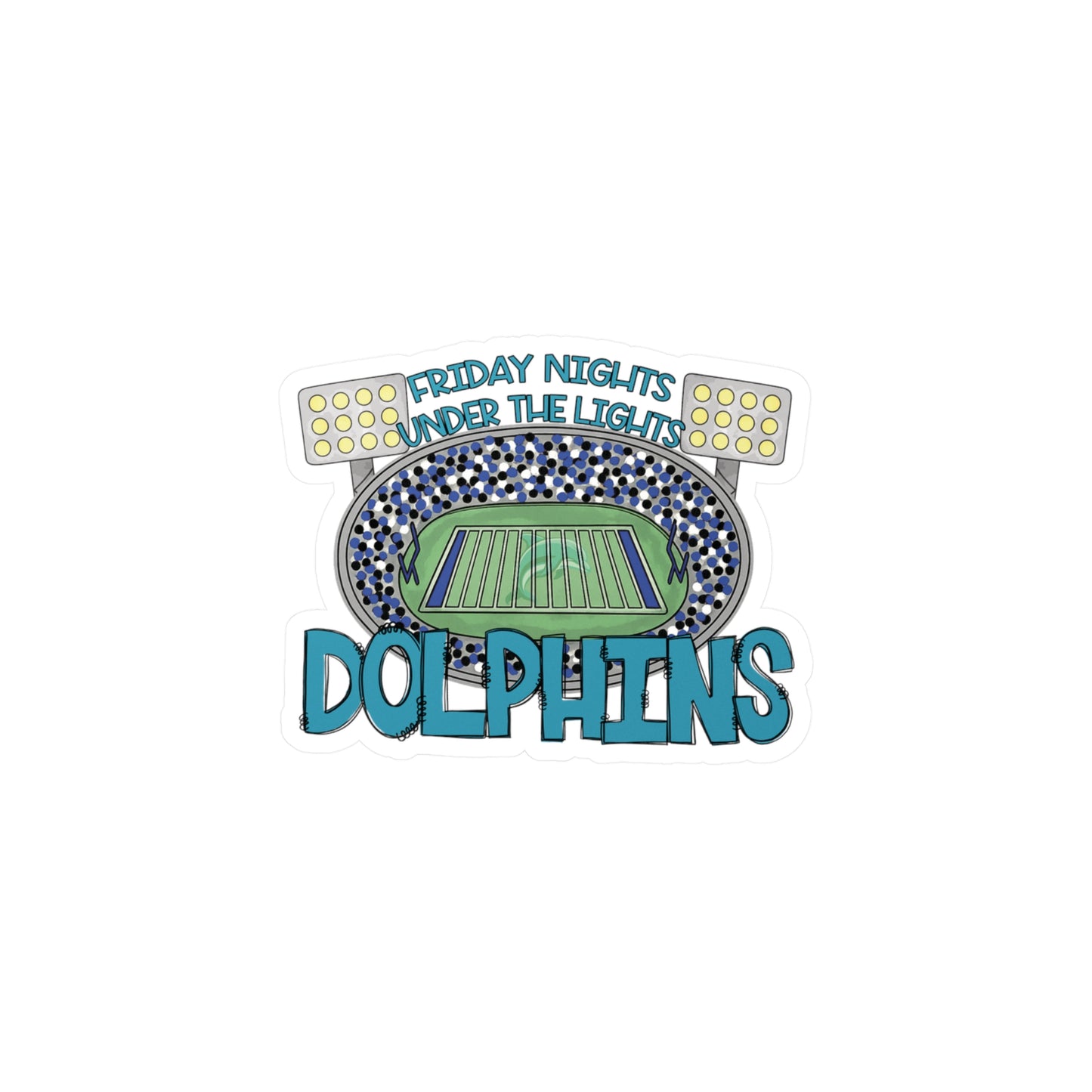 Dolphins Friday Night Lights Vinyl Decals,