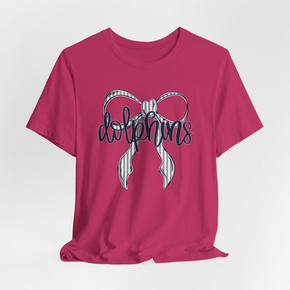 Preppy Dolphins Bow Bella Canvas