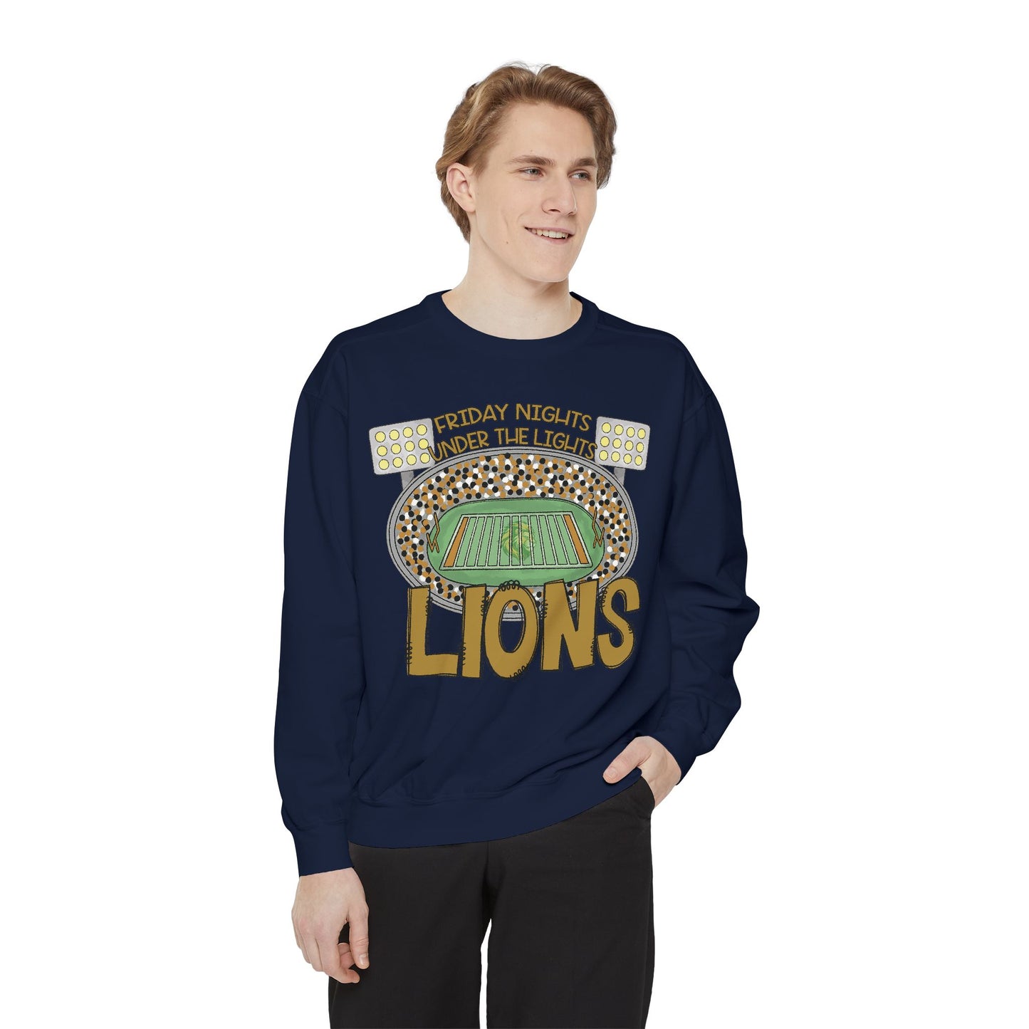 Adult Friday Night Lights Lions Sweatshirt - Comfort Colors