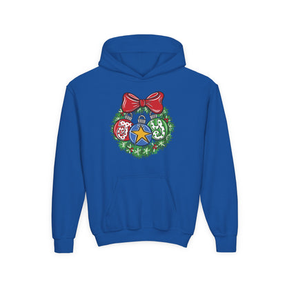 Joy Wreath Youth Hoodie - Gildan