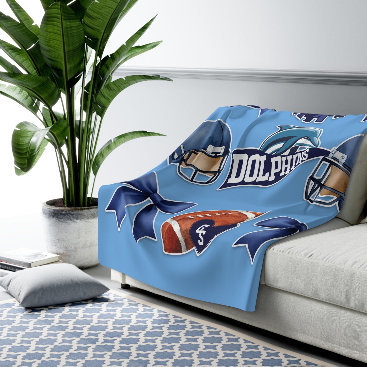 Dolphin Coquette Style Sherpa Blanket