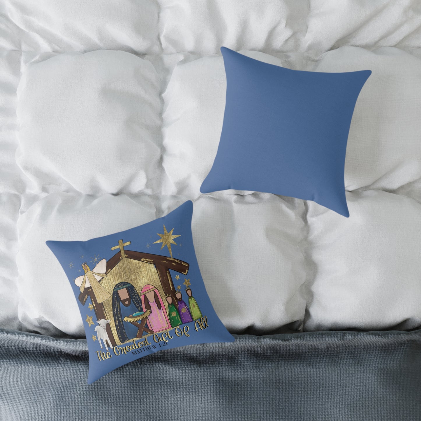 Nativity "The Greatest Gift of All" Decorative Pillow