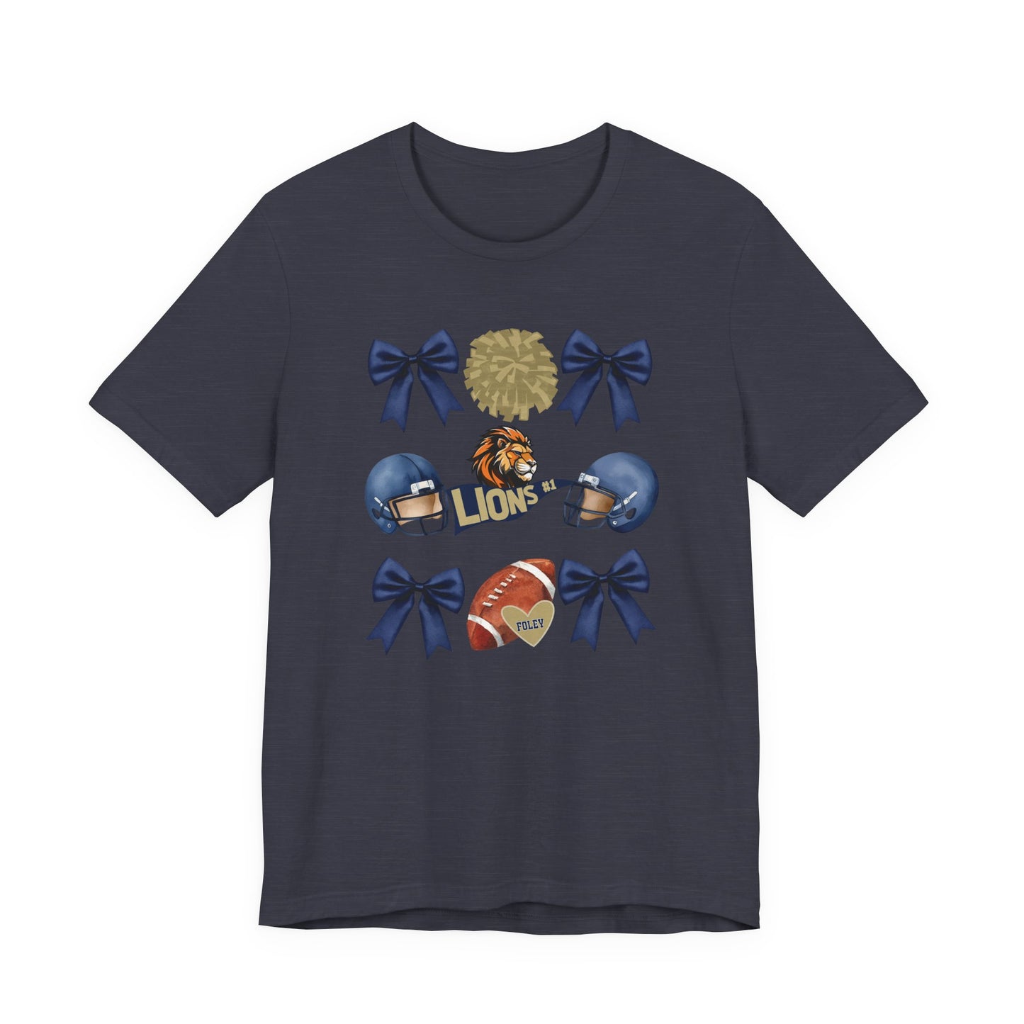 Lions Coquette Football Cheer Tee - Bella Canvas