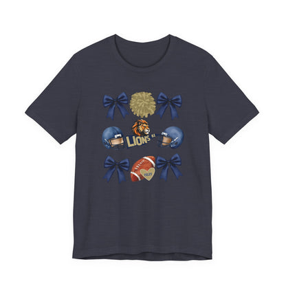 Lions Coquette Football Cheer Tee - Bella Canvas