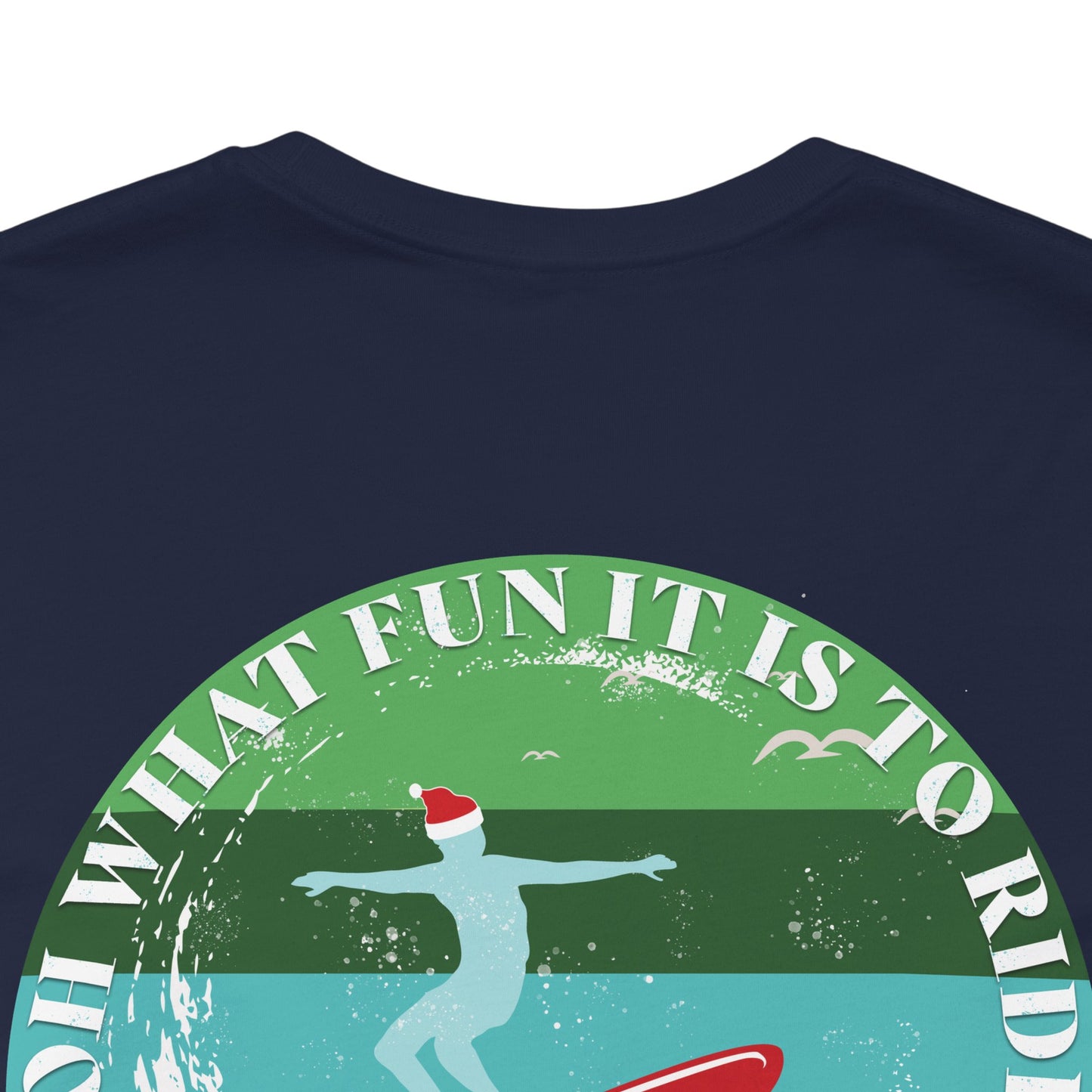 Adult Christmas Surfing Tee - Bella Canvas