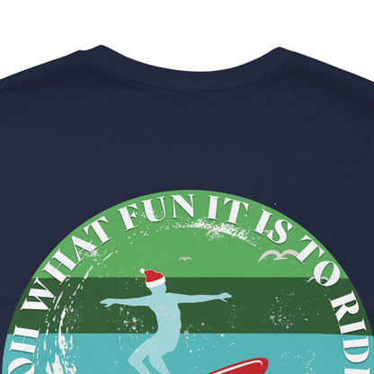 Adult Christmas Surfing Tee - Bella Canvas
