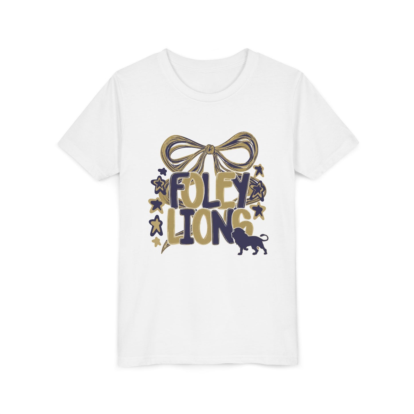 Youth Foley Lions Bow Tee - Bella Canvas
