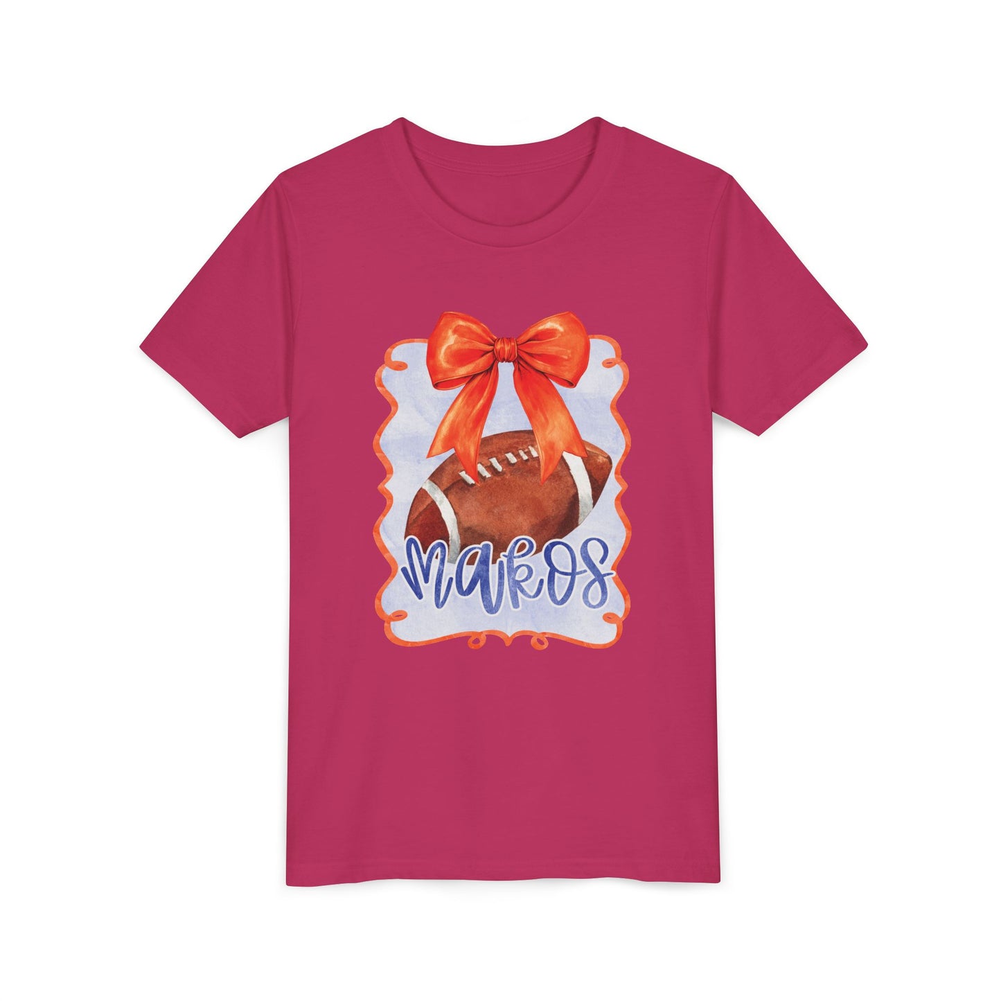 Coquette Watercolor Football Tee - Bella Canvas