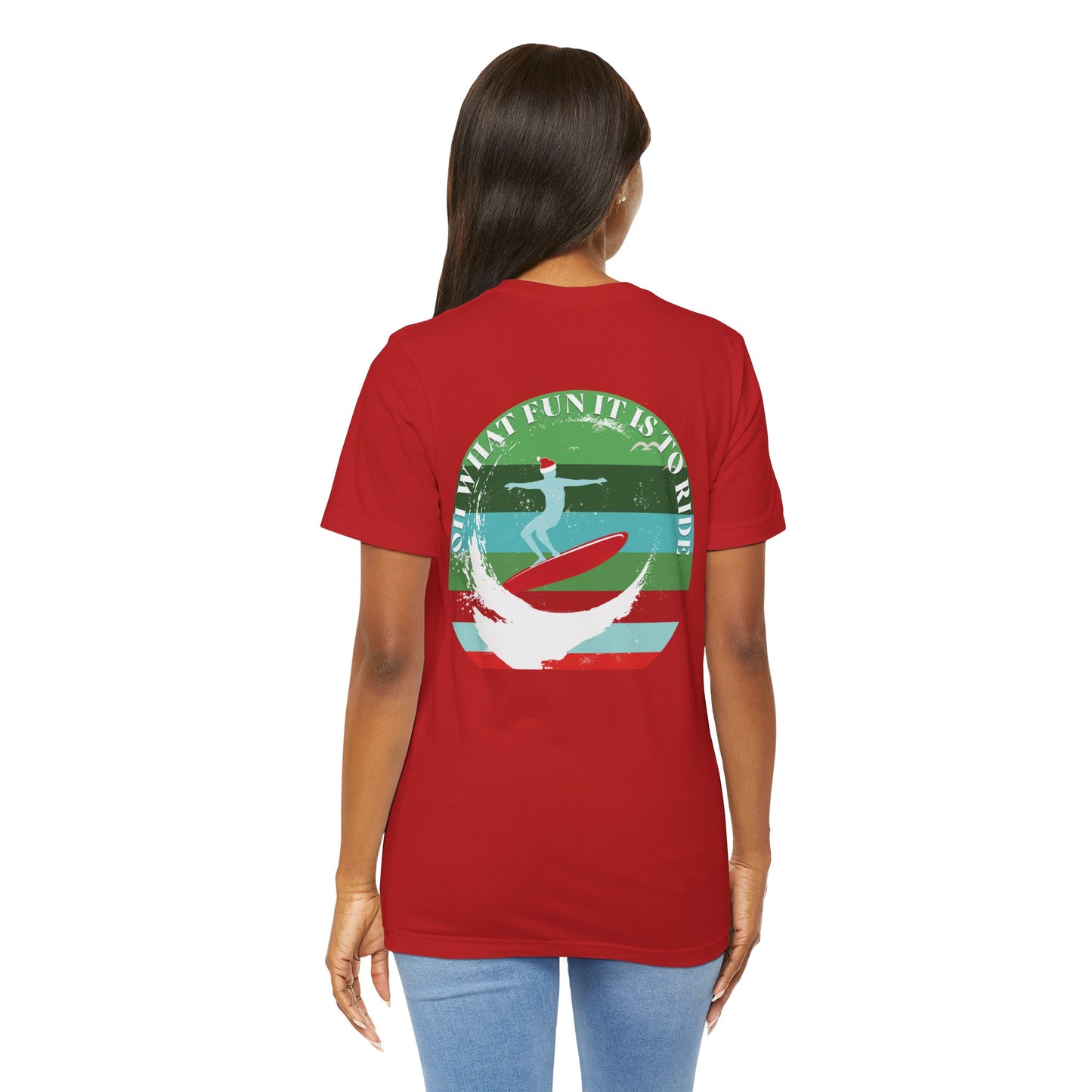 Adult Christmas Surfing Tee - Bella Canvas