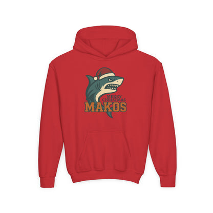 Youth Makos Christmas Hoodie — Merry Christmas Shark Holiday Sweatshirt