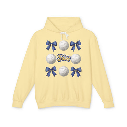 Foley Lions Coquette Bows & Volleyball Hooded Sweatshirt - Comfort Colors