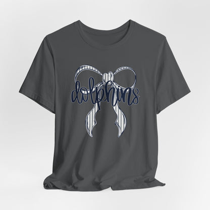 Preppy Dolphins Bow Bella Canvas