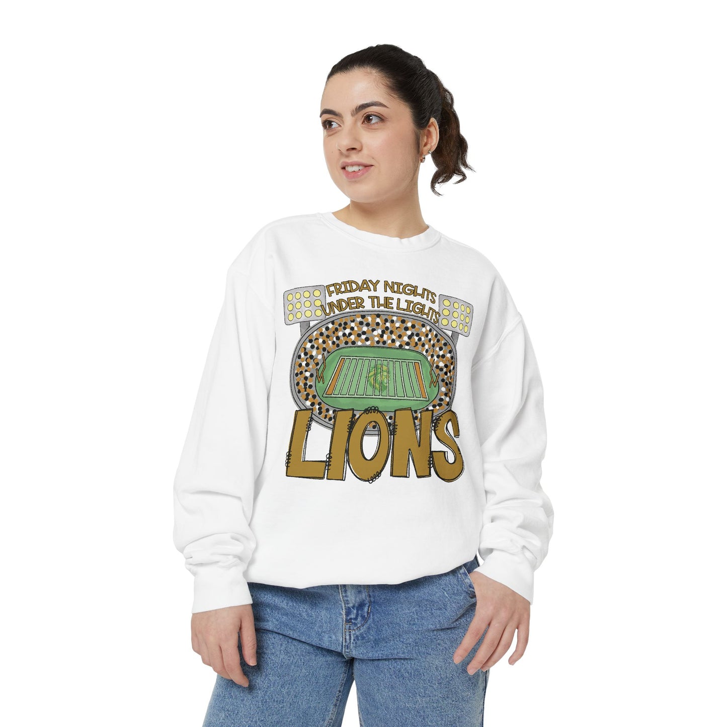 Adult Friday Night Lights Lions Sweatshirt - Comfort Colors