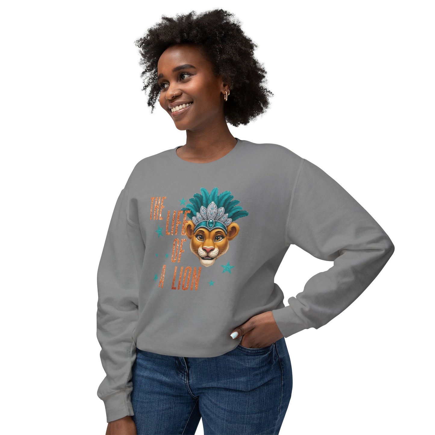 Adult Life of a Lion Faux Glitter - Comfort Colors