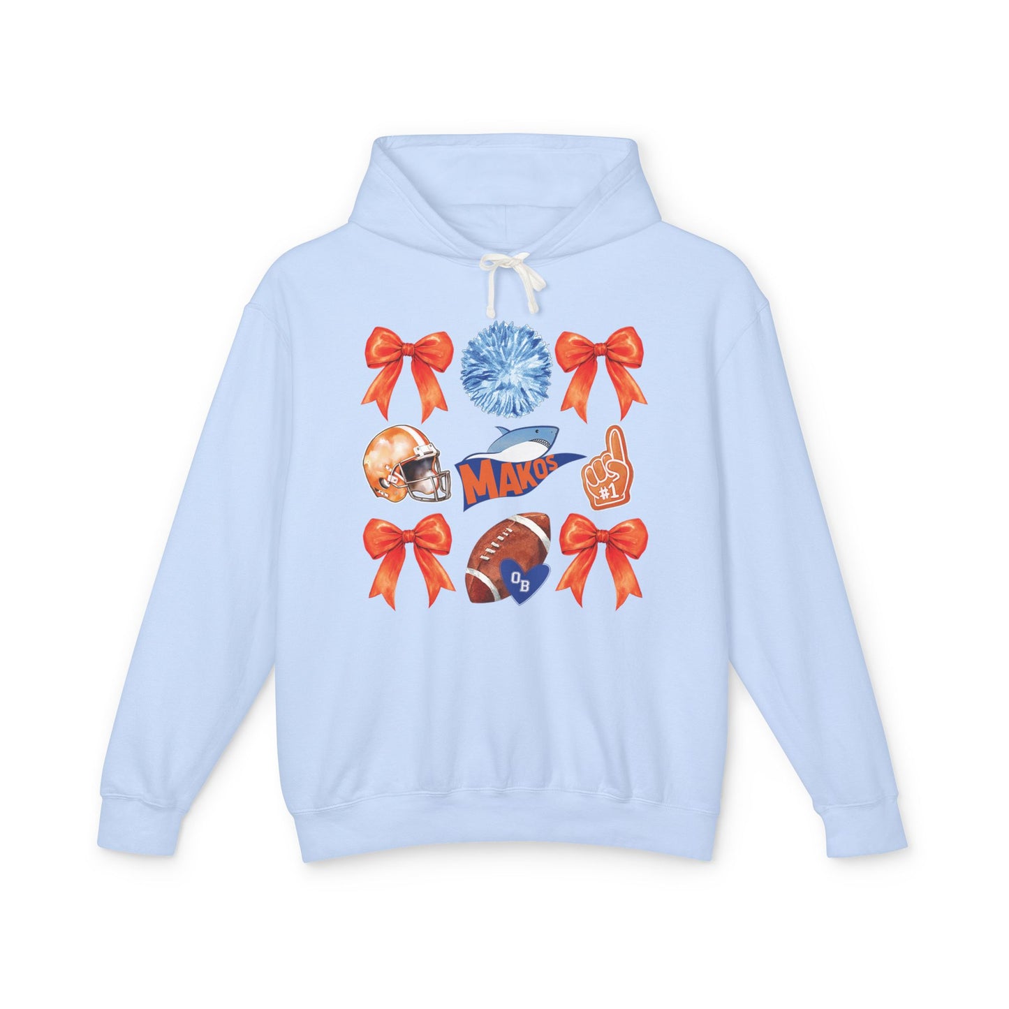 Makos Coquette Football Hoodie - Comfort Colors