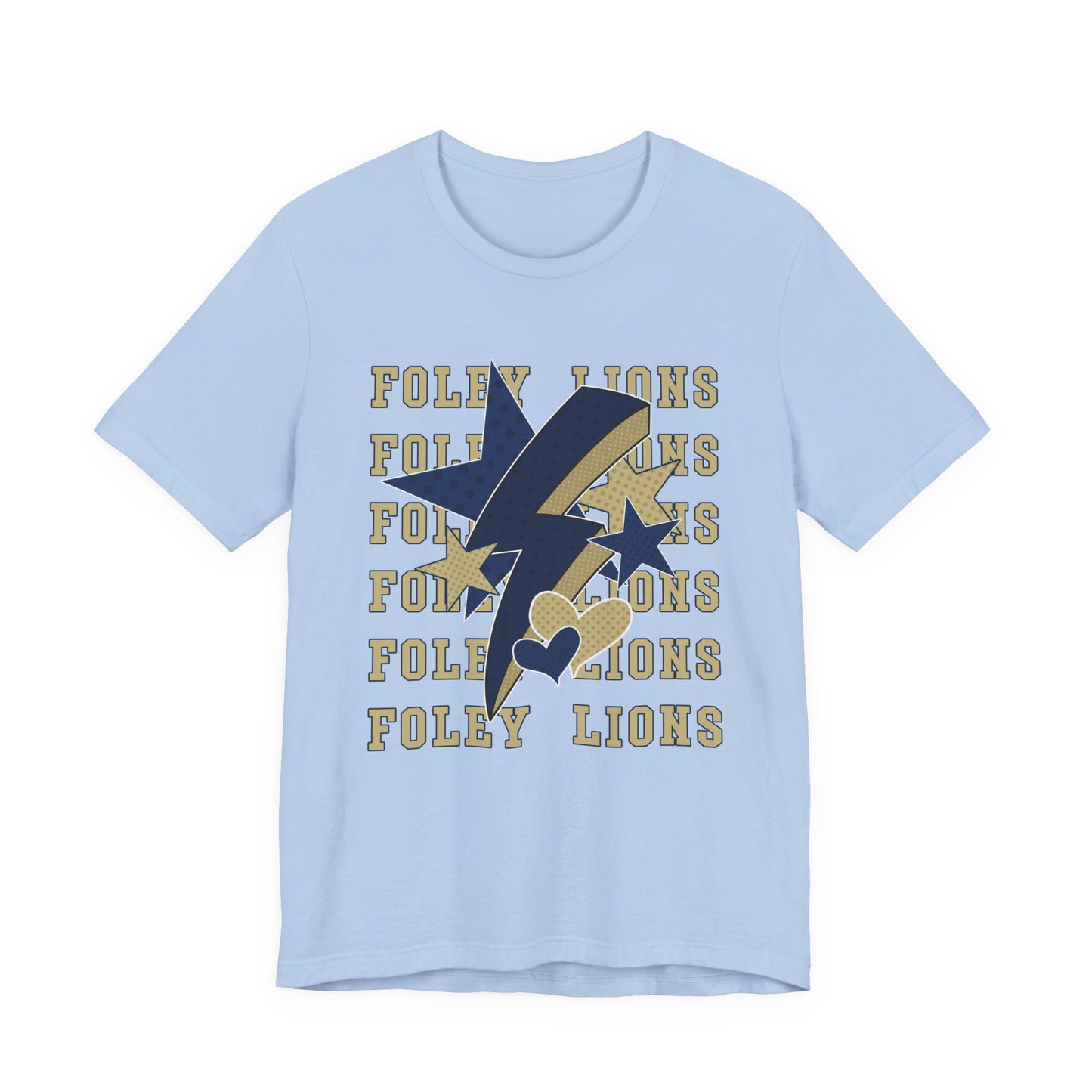 Foley Lions Hearts, Stars, Lightning Tee - Bella Canvas