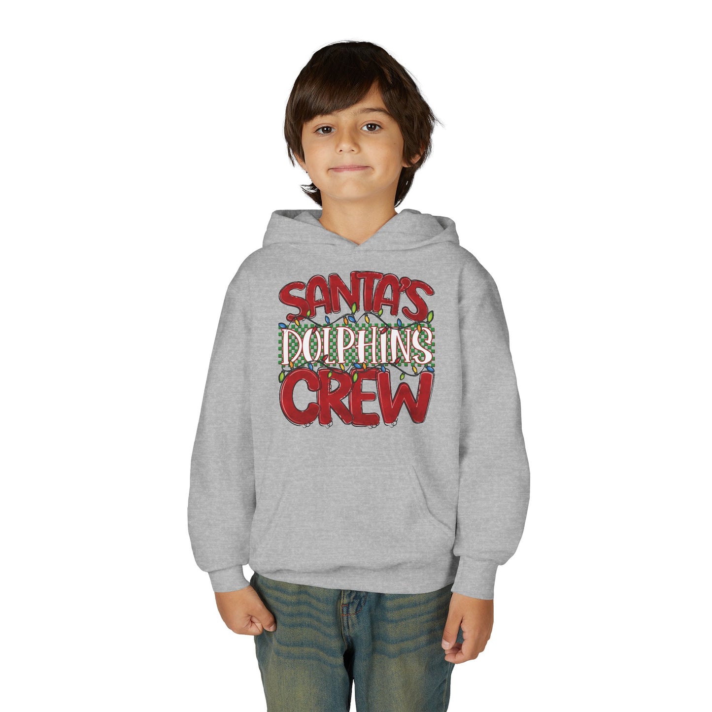 Santa's Dolphins Crew Youth Hoodie