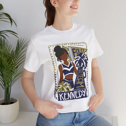 Kennedy Cheerleader T-Shirt — Personalized School Spirit Pom Design