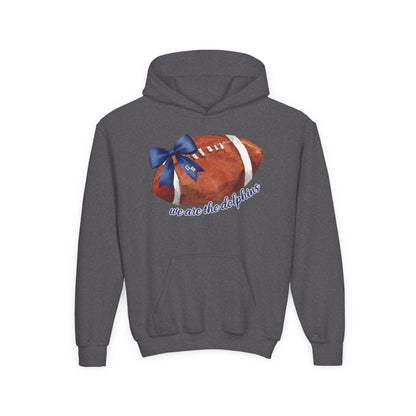 Youth Dolphins Coquette Football Hoodie