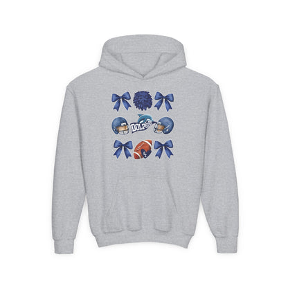 Youth Dolphins Coquette Football Hoodie