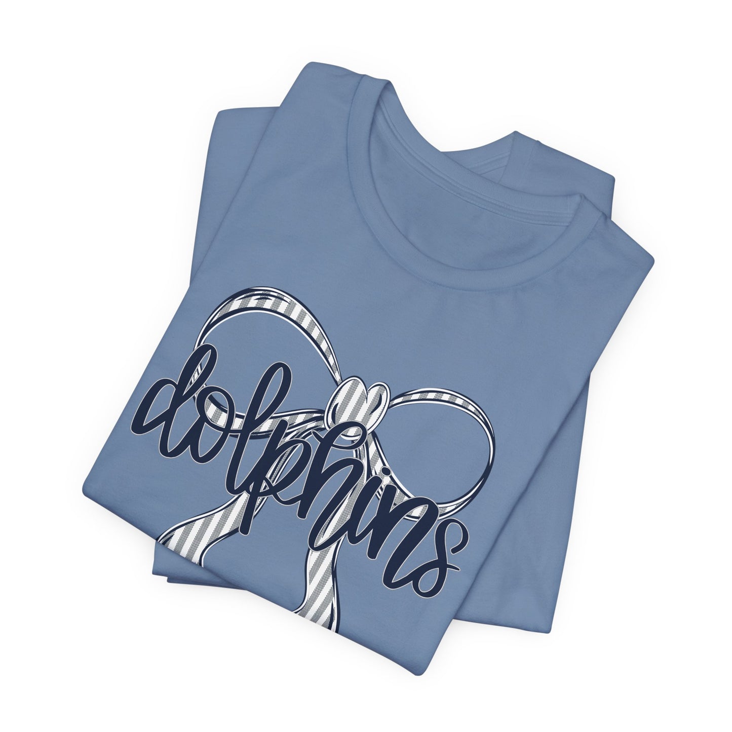 Preppy Dolphins Bow Bella Canvas