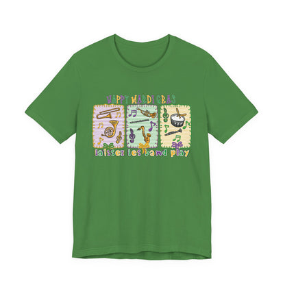 Mardi Gras T-Shirt — "Happy Mardi Gras" Carnival Mask & Beads Celebration Tee
