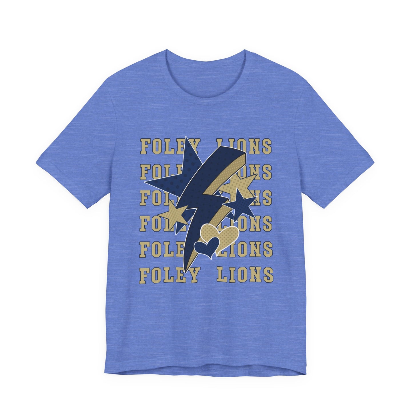 Foley Lions Hearts, Stars, Lightning Tee - Bella Canvas