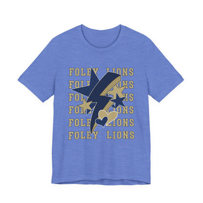 Foley Lions Hearts, Stars, Lightning Tee - Bella Canvas
