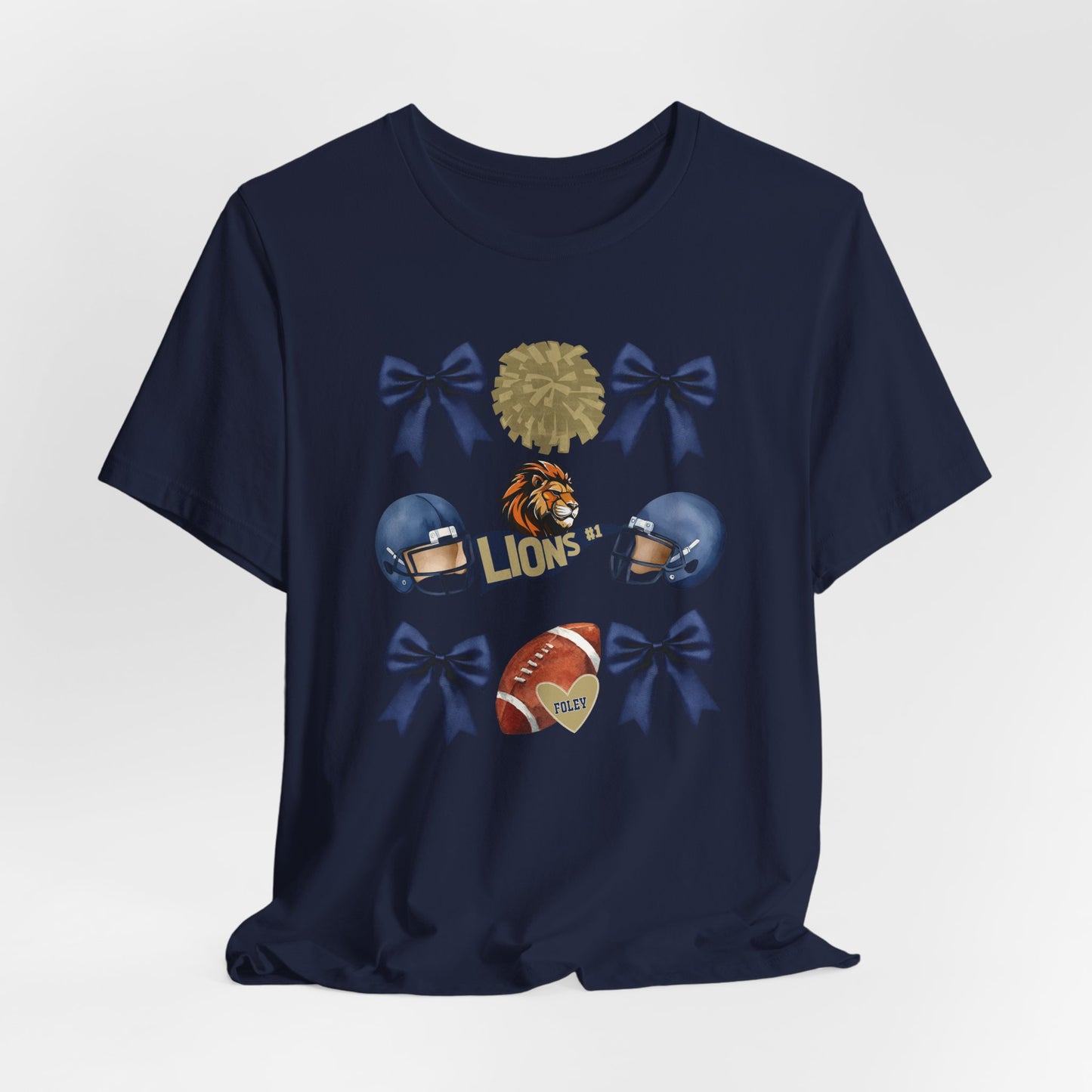 Lions Coquette Football Cheer Tee - Bella Canvas