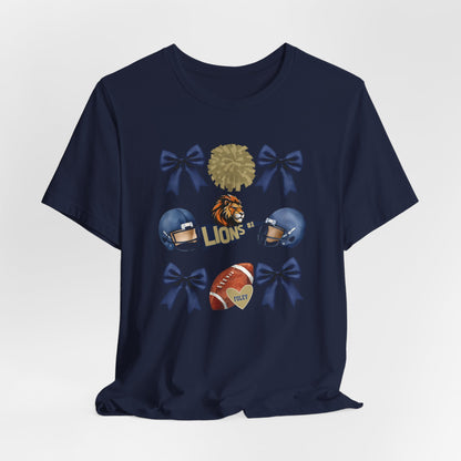 Lions Coquette Football Cheer Tee - Bella Canvas
