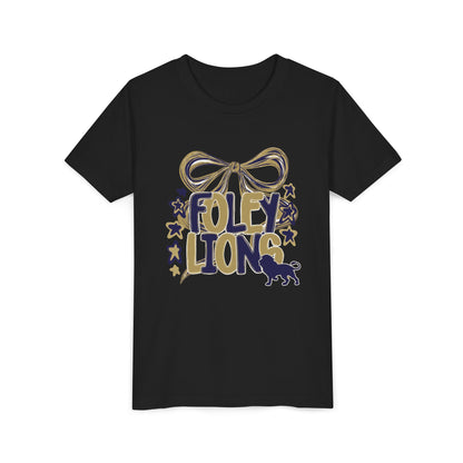Youth Foley Lions Bow Tee - Bella Canvas