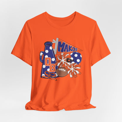 Adult Mega Makos Spirit Football Tee - Bella Canvas