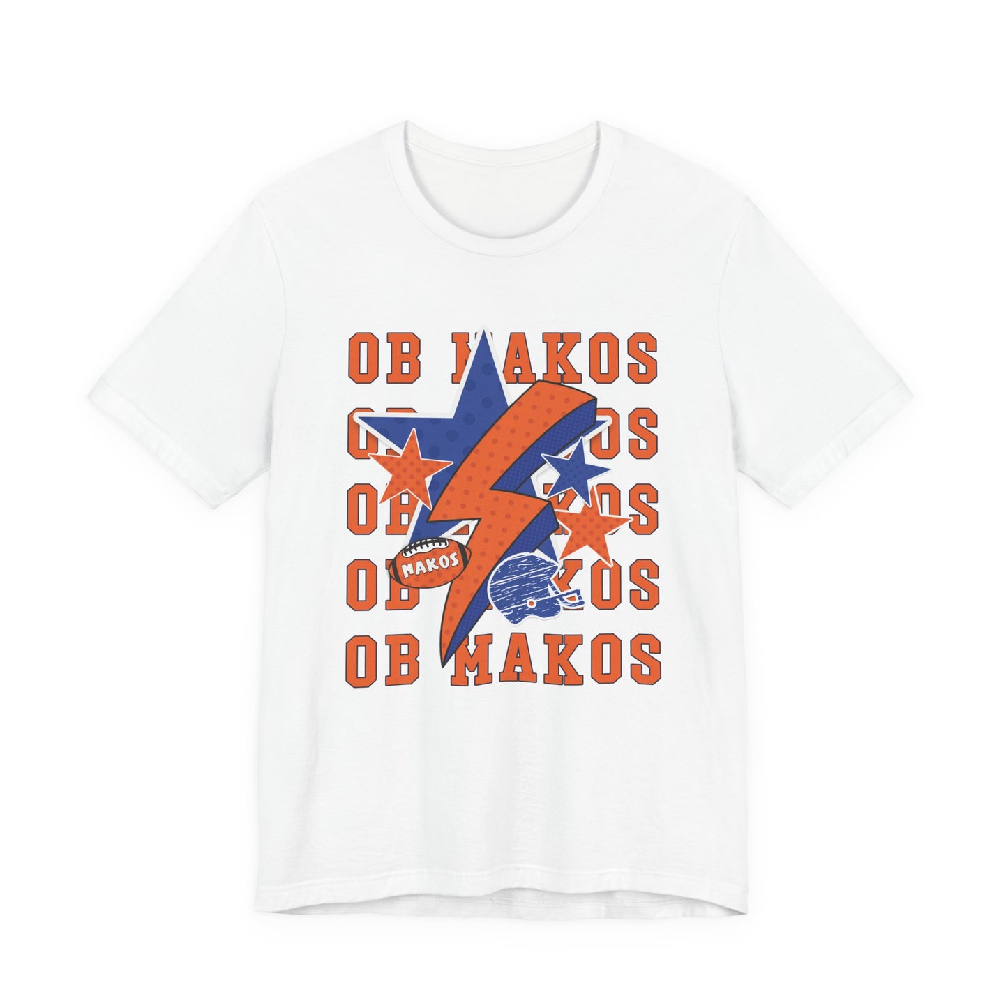 Adult Makos Lightning Football Tee - Bella Canvas